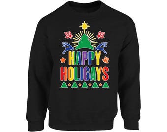 Christmas Sweater -  Happy Holigays Ugly Christmas Sweater