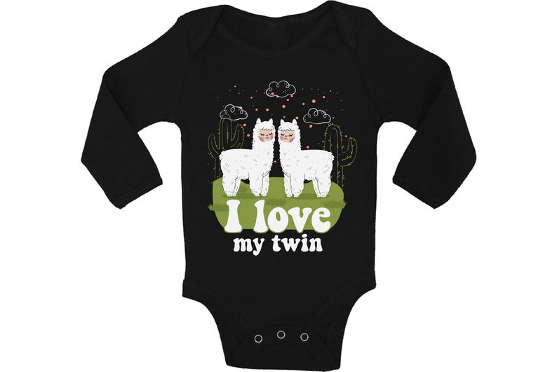 Cute Llamas Outfit for Twins Boy Girl. Funny Baby Shower Gifts My Twin Baby Bodysuit