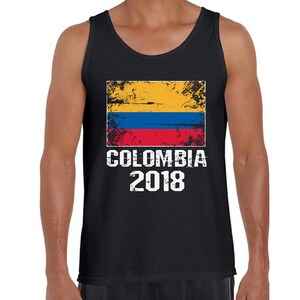 Colombia 2018 Tank Top. Men&#39;s Colombia Soccer Tanks. Colombia Flag