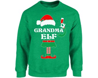 Christmas Sweater - Xmas Grandma Elf Ugly Christmas Sweater