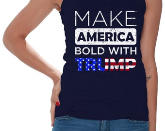 Dreamtees Trump 2024 Frauen Tank Top Amerika Politische Republikaner Geschenk Trump Machen Amerika Bold Mit Trump USA Sleevess Top Geschenke für Frauen