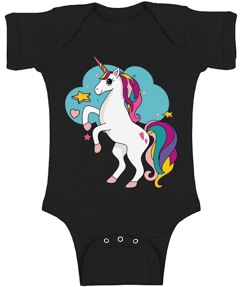 Unicorn Love Baby Bodysuit Short Sleeve Unicorn Gifts for Baby Girls Gifts