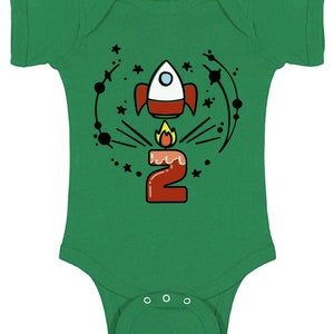 Raumschiff Baby Body kurze Ärmel. Rakete Geburtstag Outfit für 2 Jahre alt. Rakete Raumschiff ein Stück Spitze.