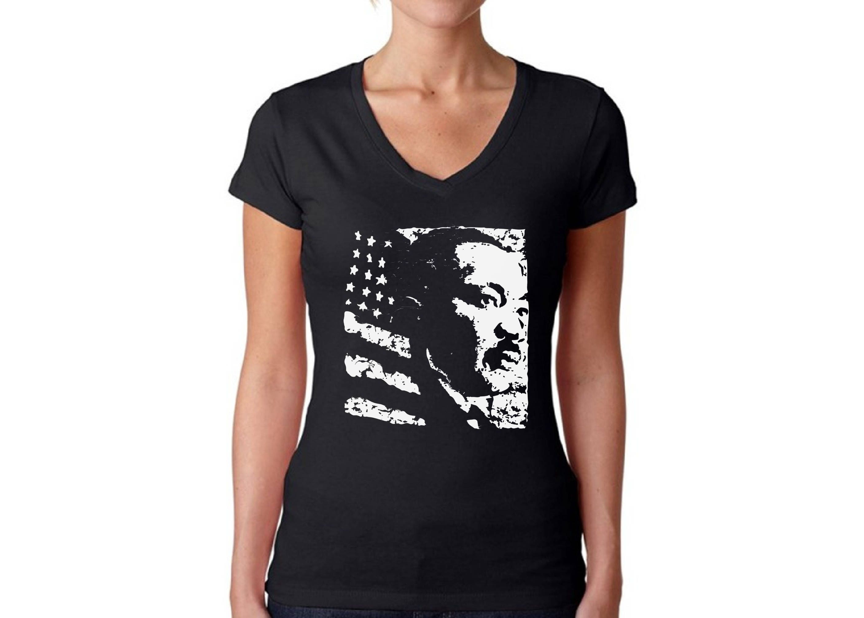 American Flag and Martin Luther King V-neck T Shirts Tops I | Etsy