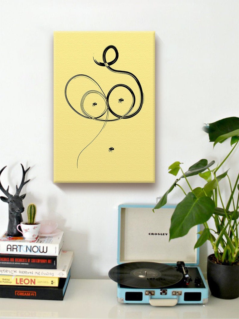 Abstract Drawing Canvas Wall Art Conceptual Artwork Home Living Room Decor Prints Minimalist Woman