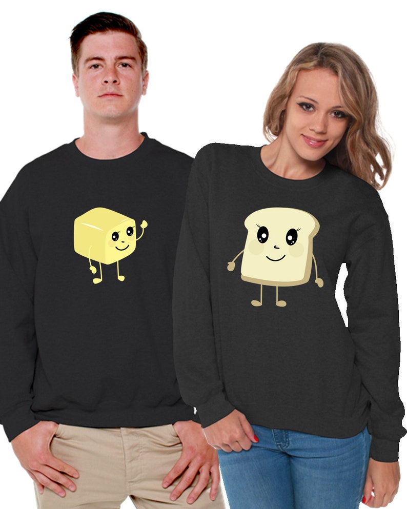 Butter Bread Cute Couple Sweaters Matching Couples Etsy