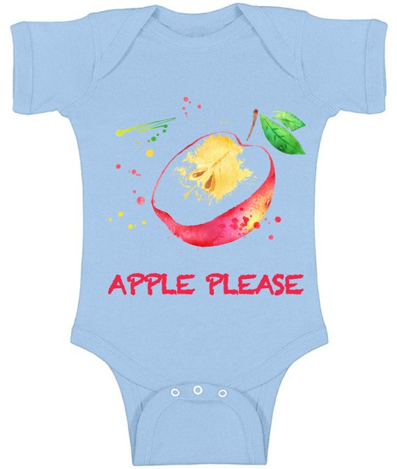 Apple Baby Clothes. Apple Please Baby Bodysuit Short Sleeve. Etsy