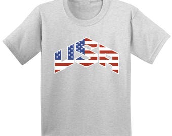 USA Flag Inside Kids T Shirts Shirts Tees USA Youth Tops Independence Day American Flag  America