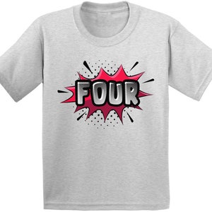 4th Birthday Shirts. Superhero Kids T-Shirt.
