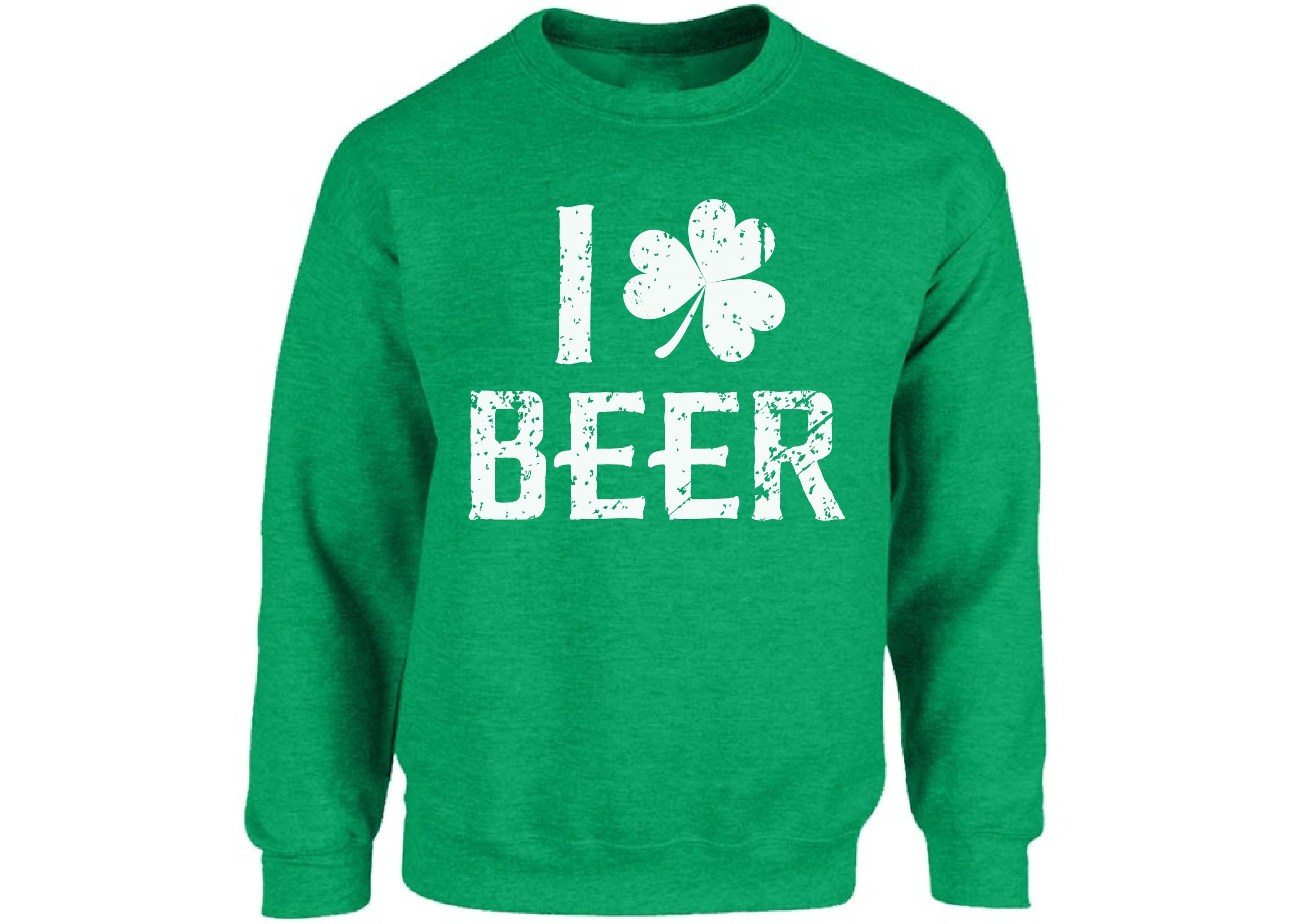 Patricks Day Crewneck Sweater Black YM Wear Adult Irish You Were Beer St