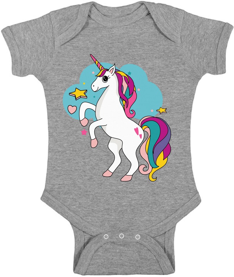Unicorn Love Baby Bodysuit Short Sleeve Unicorn Gifts for Baby Girls Gifts