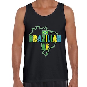 Brazilian AF. Tank for Men. Brazil Tank Top. Brazil Map. Brazil Gifts