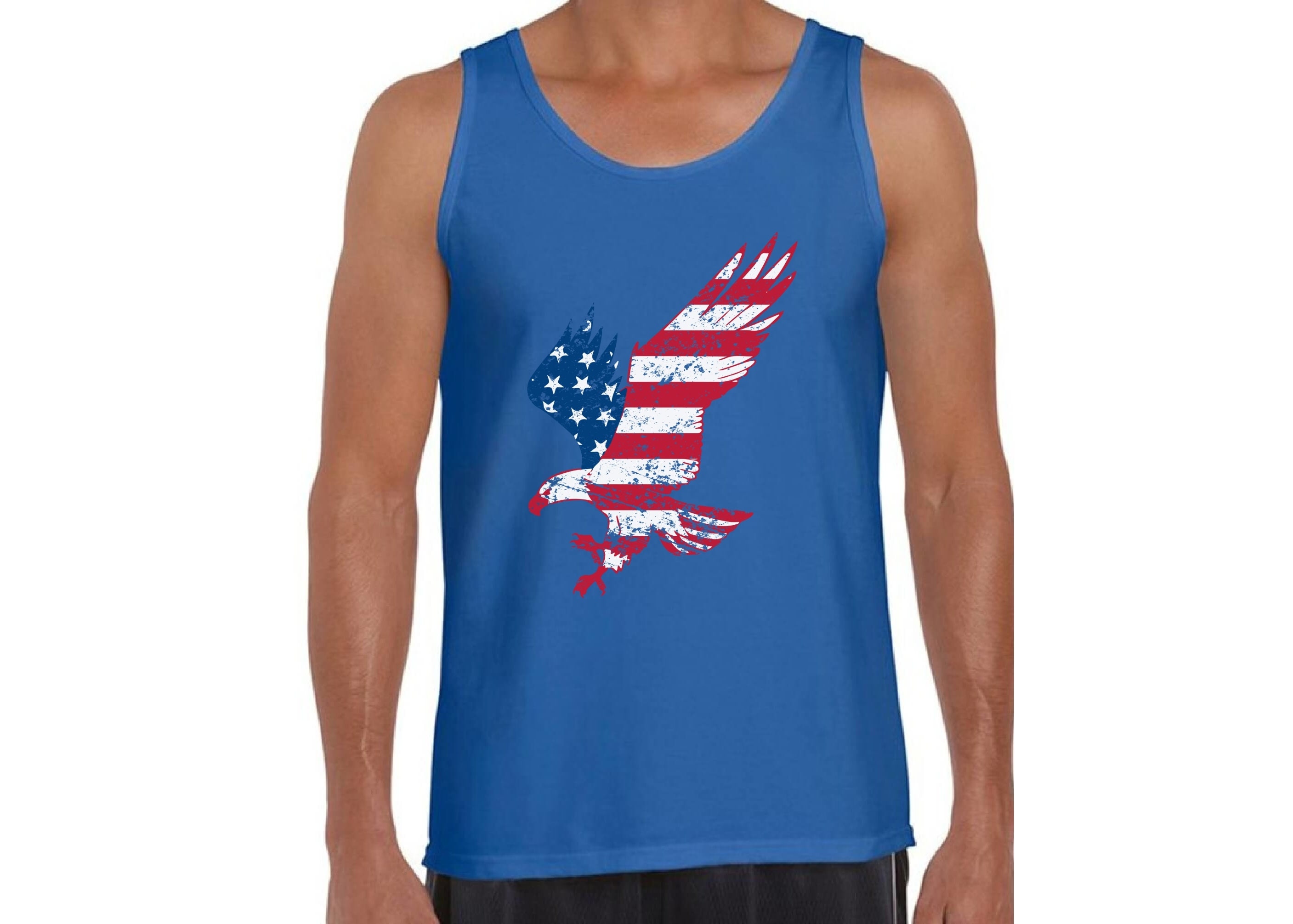 Bealatt American Flag Tank Top For Women - 4th Of July Patriotic Graphic Tee, Cotton Blend, Large