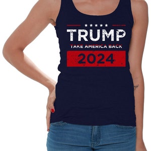 Dreamtees Trump 2024 Women Tank Top America Political Republicans Gift Trump Take America Back USA Sleevess Top Gifts for Women