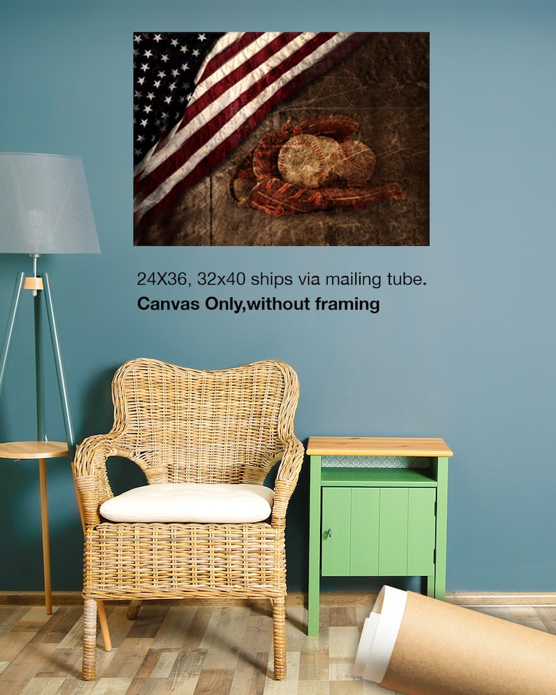 America Wall Art USA Wall Decor. USA Flag Canvas Brushed American Flag Canvas