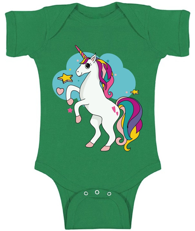 Unicorn Love Baby Bodysuit Short Sleeve Unicorn Gifts for Baby Girls Gifts