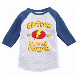 Autism Is My Super Power Raglan Shirt für Kleinkinder Autism Awareness Kleinkind Shirt Autism Baseball Shirt Autism Jersey Shirt Autism Geschenke