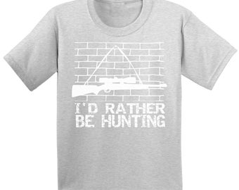 Prefiero estar cazando camisas para niños. Camiseta de caza para niños. Regalos de los amantes de la caza. Camisa Hunter para Niños. Me encanta la camisa de caza para las niñas.