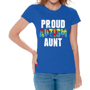 Stolz auf Autismus Tante Tshirt. Autism Awareness Shirts für Frauen. Autismus-Tshirt. Autismus-Unterstützung-Geschenke.