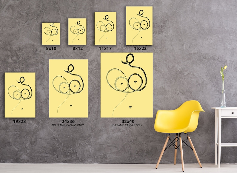 Abstract Drawing Canvas Wall Art Conceptual Artwork Home Living Room Decor Prints Minimalist Woman