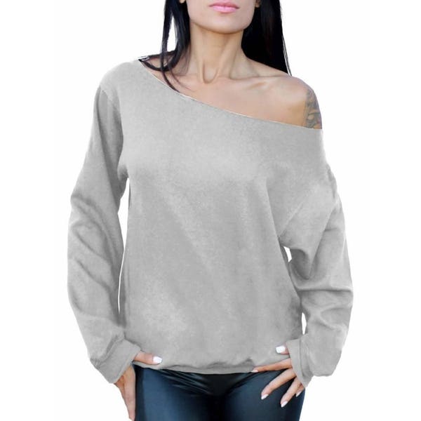 Sweat-shirt Off Shoulder Pull Slouchy Sweater Slouchy Sweatshirt Oversize Off the shoulder top