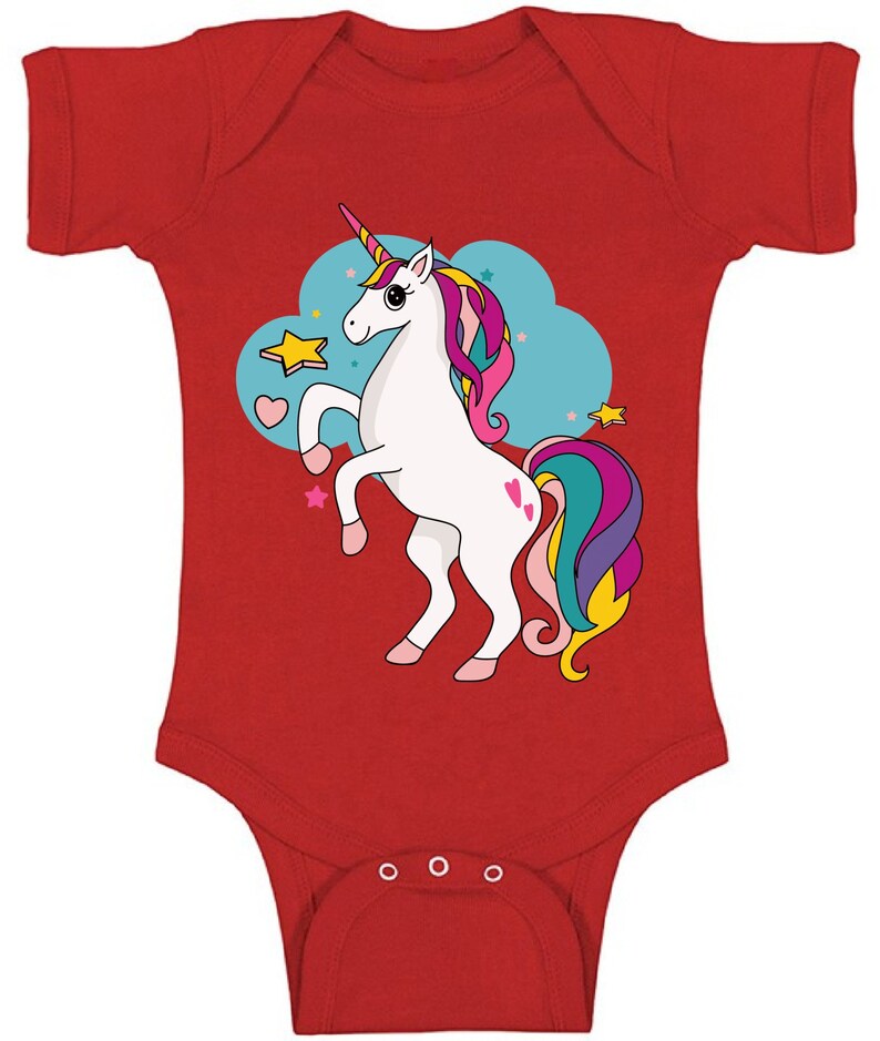 Unicorn Love Baby Bodysuit Short Sleeve Unicorn Gifts for Baby Girls Gifts