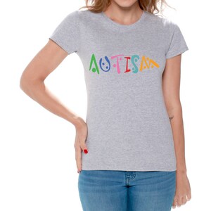 Autism T shirts Tops for Women Shirts Tees Autistic Support Autism Awareness Puzzle Piece Autistic