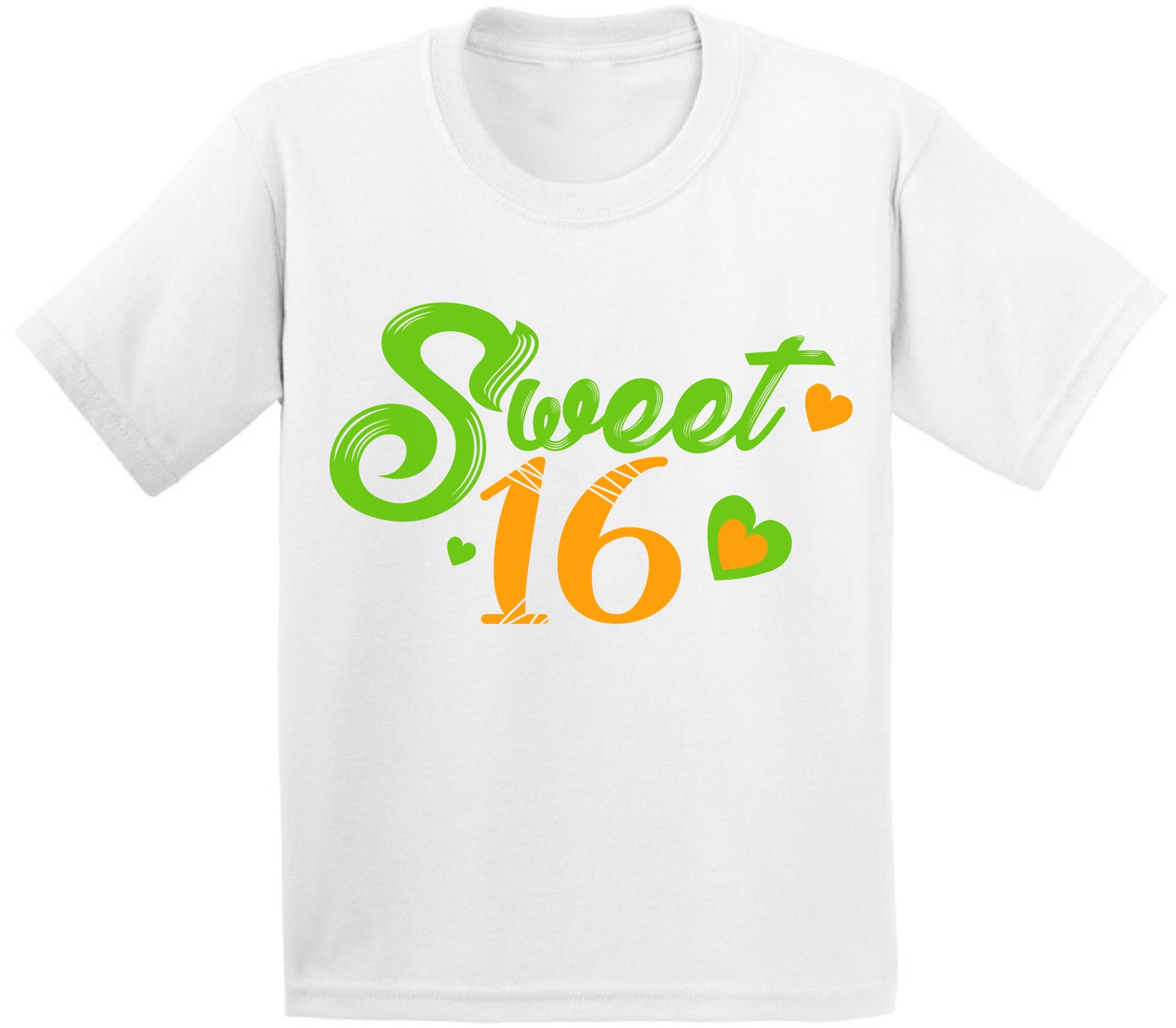 Sweet 16 Youth Shirt with Green Print. Sweet 16 T Shirt for | Etsy