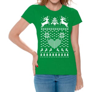 Camisas de Navidad - Camisas de Navidad para mujer - Navidad Deers camiseta