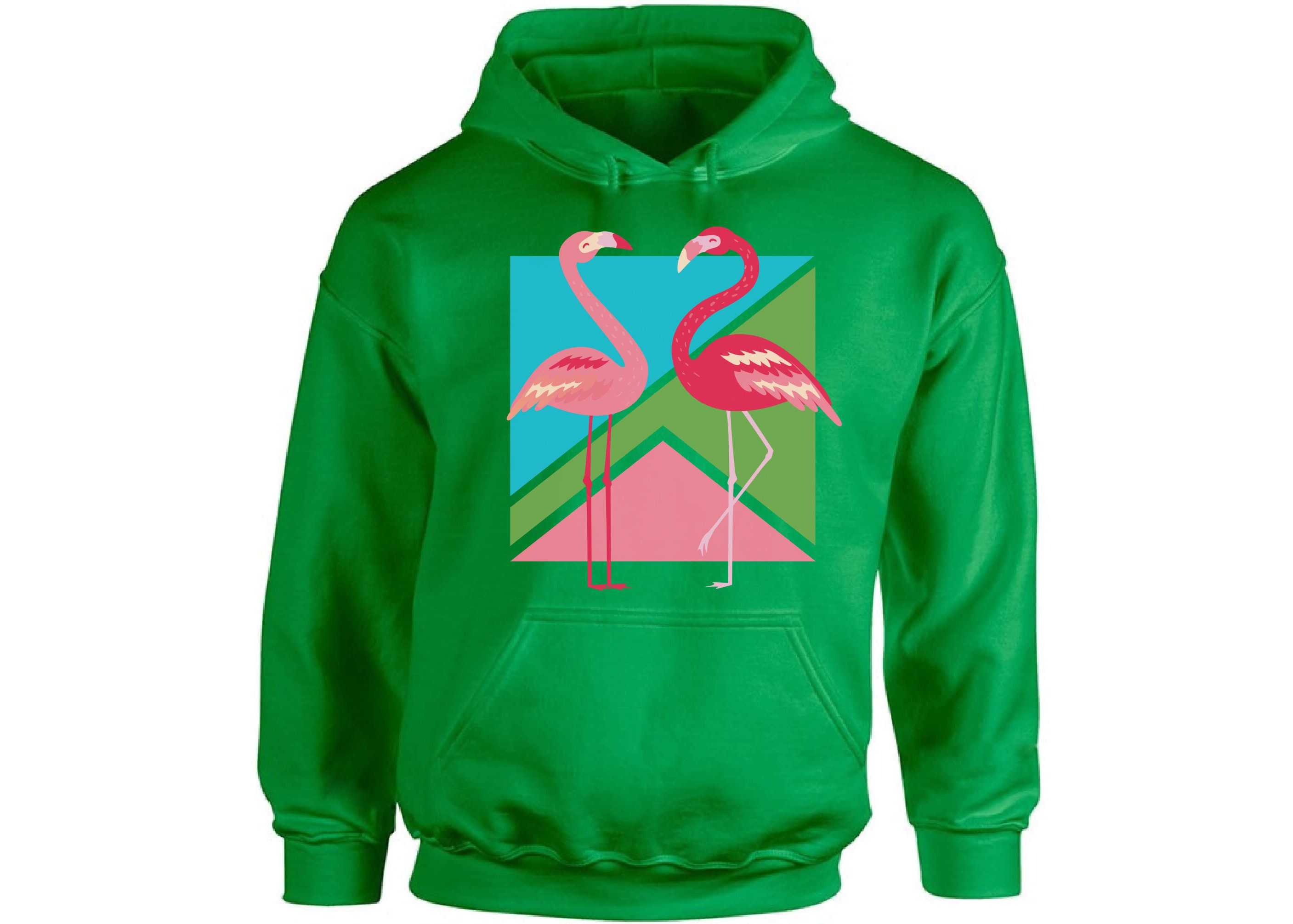 Two Flamingos Hooded Sweatshirt. Retro Flamingos Hoodie Etsy