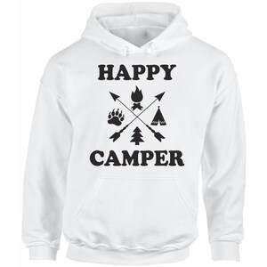 Happy Camper Hoodie for Women. Camping Fun Clothing. Happy Camper Sweatshirt. Campers Gifts. Stylish Outdoor Clothes. Camper Hoodie for Men.