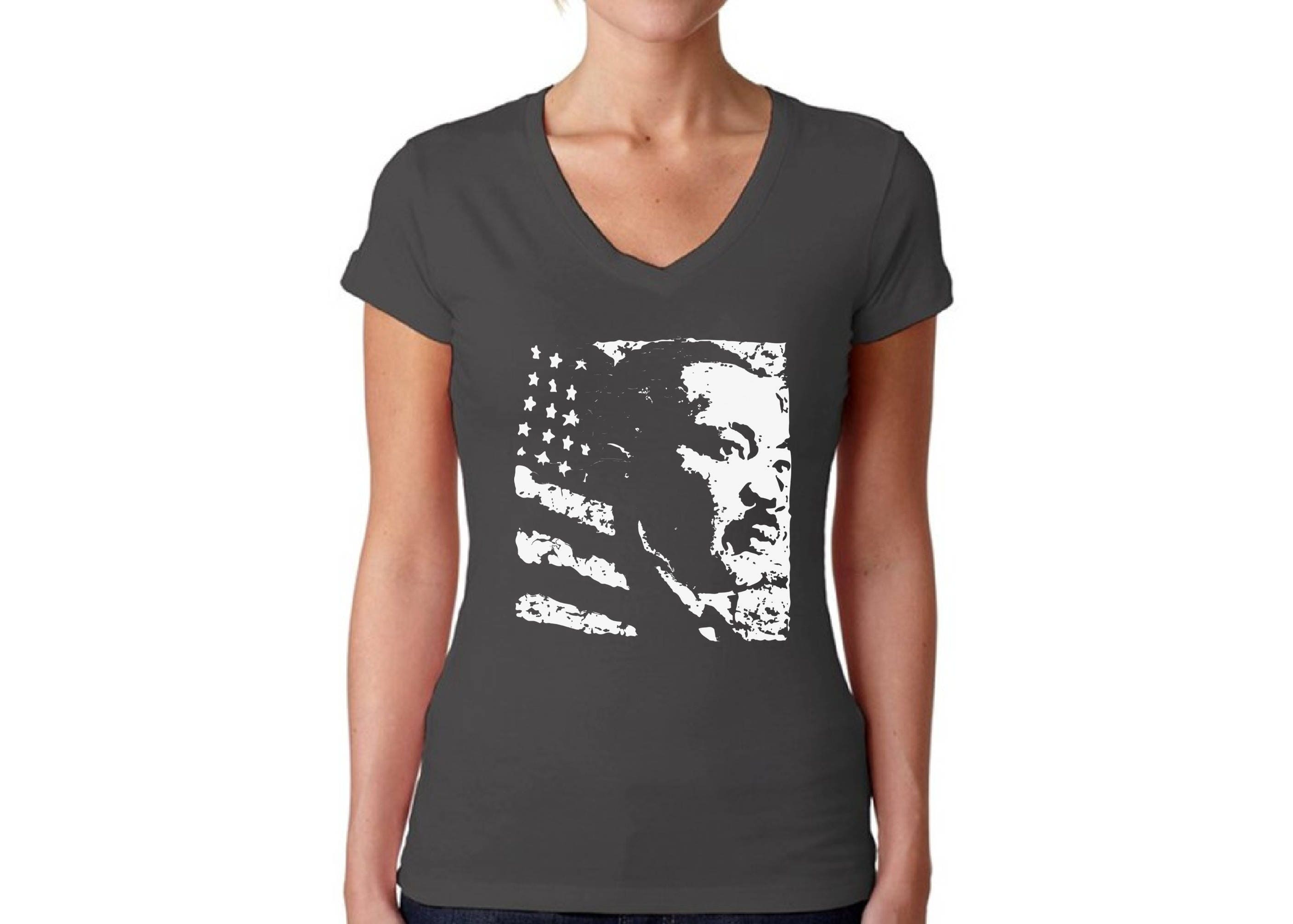 American Flag and Martin Luther King V-neck T Shirts Tops I | Etsy