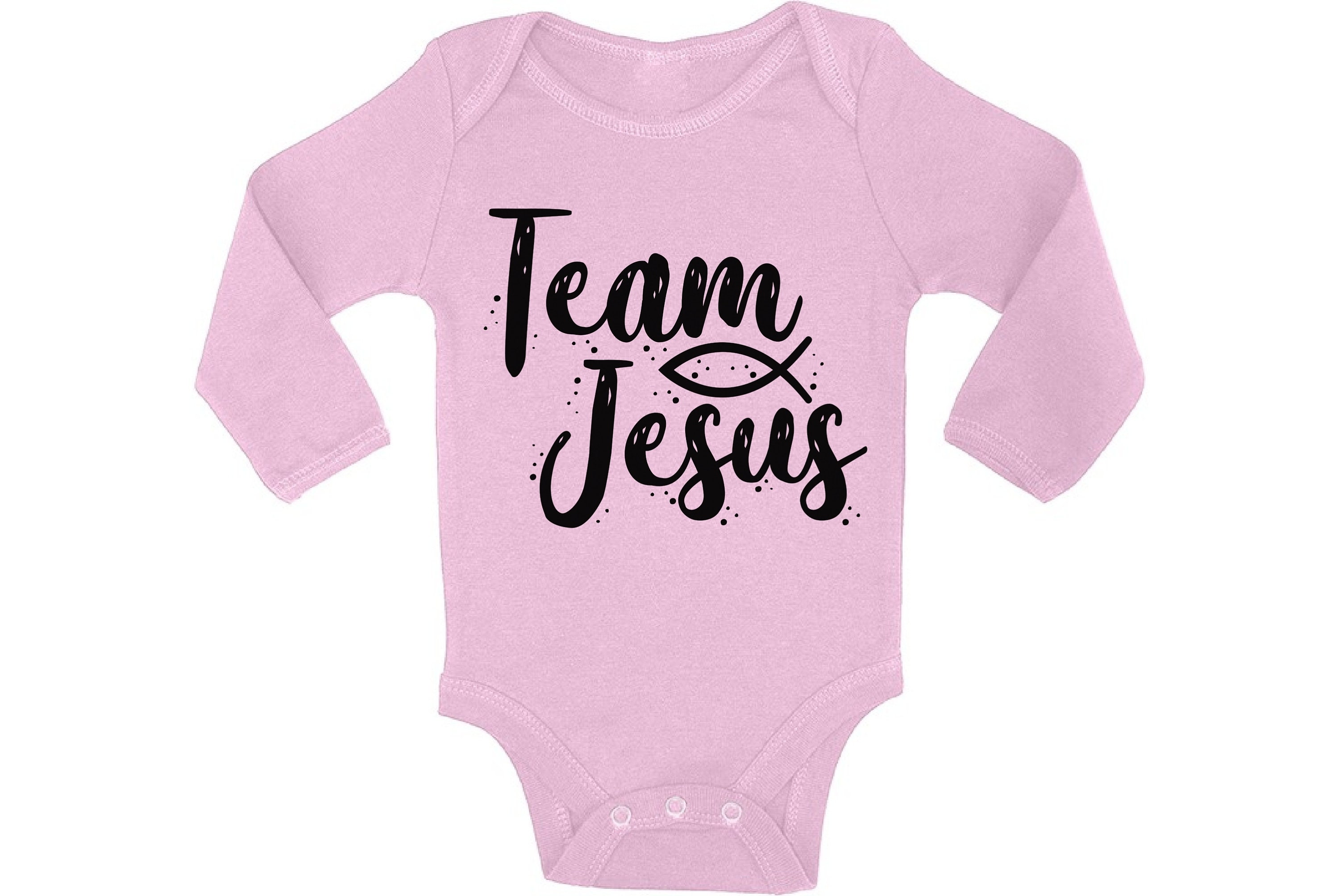 Team Jesus Baby Bodysuit Long Sleeve. Black Christ Romper. | Etsy