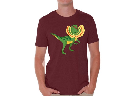 Dilophosaurus Dinosaur T-shirt for Men. Dinosaur Tshirt