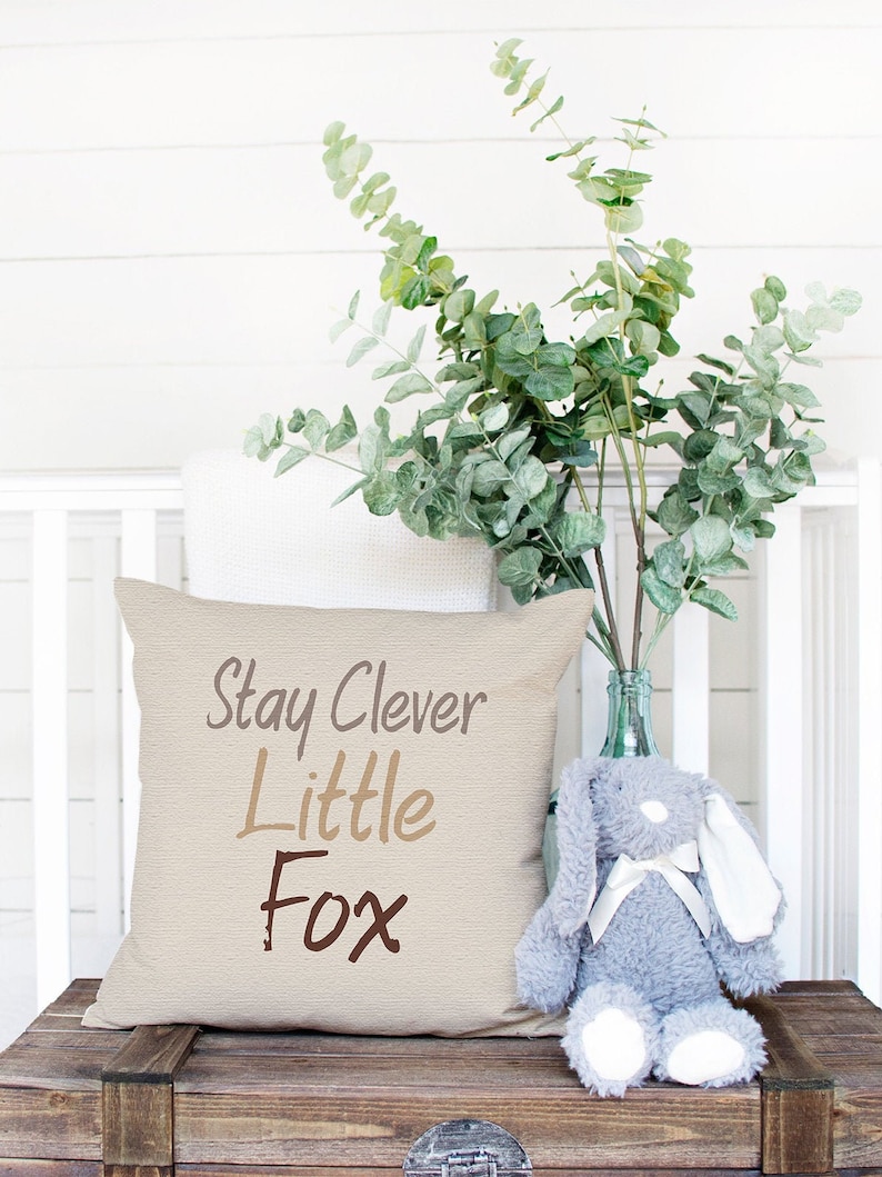 Nursery Room Decorative Pillow Covers Stay Clever Quote Throw Cushion Case