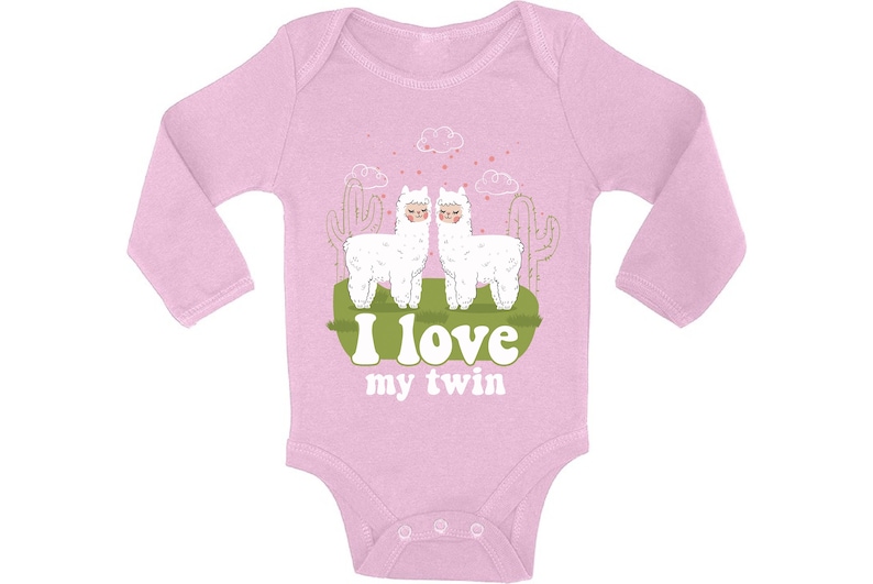 Cute Llamas Outfit for Twins Boy Girl. Funny Baby Shower Gifts My Twin Baby Bodysuit
