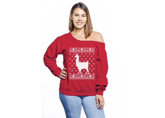 plus size llama christmas sweater