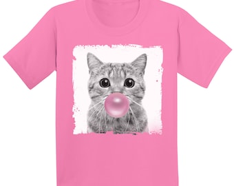 Animal Clothing for Children. Cute Cat Tshirt. Funny Animals Kids Clothes. Animal Lovers Gifts. T Shirt for Kids. Cat Youth Shirt.