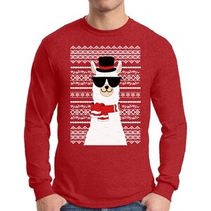 Nice Xmas Llama Ugly Christmas Sweater Long Sleeve T-shirt For Him