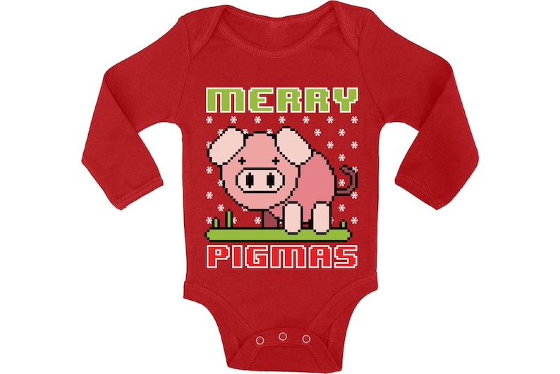 Ugly Christmas Baby Outfit Bodysuit Merry Pigmas Xmas Baby Romper