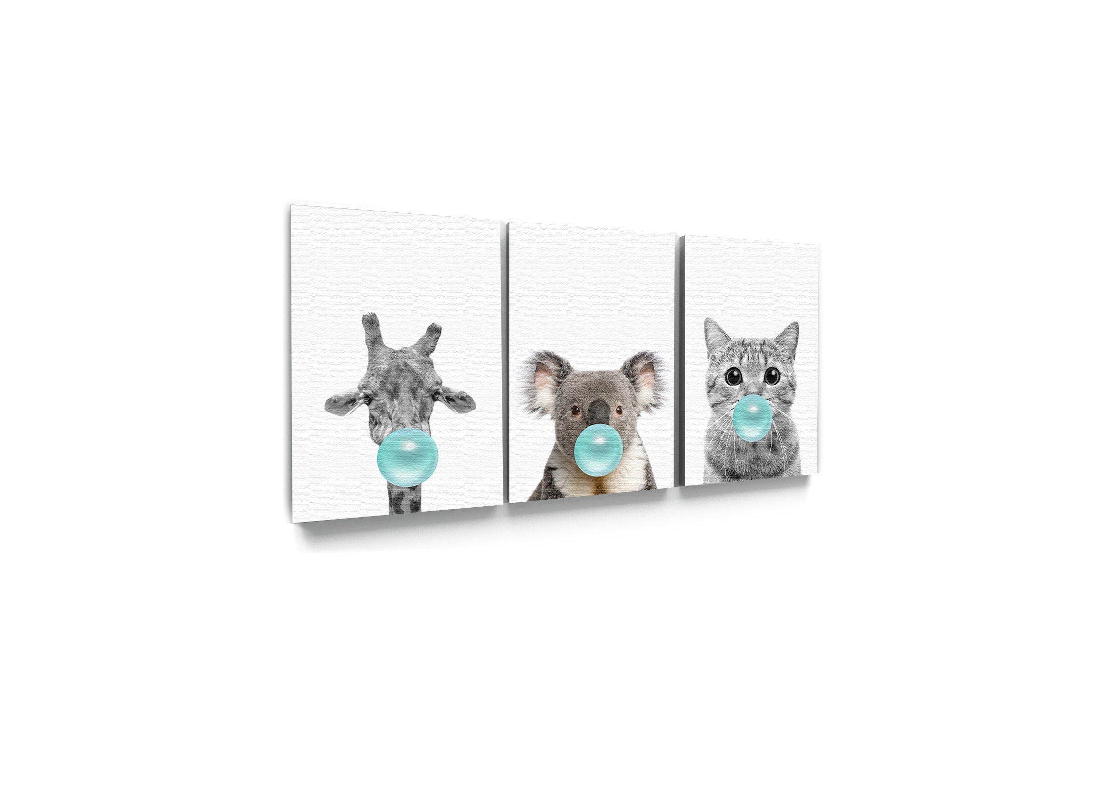 Koala Painting. Koala With Pink Gum Wall Art. Canvas Decor. Etsy