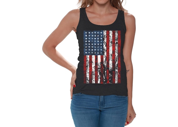4th Of July USA Vintage Retro Style American Singlet TeeStars Tank Tops