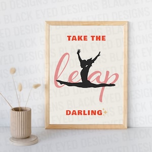 Gymnastics Poster | Wall Print | Gymnast | Art Poster | Gymnast | Leap | JPG | Digital File | Printable Poster | 5x7 8x10 and more