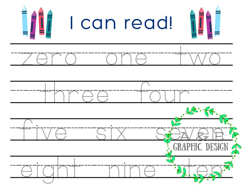 Learn to Read and Write Numbers/practice Writing Etsy