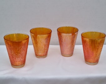 Marigold Lustre Rose Vintage Imperial Glass Bowl Summer Gold Fruit Bowl Rubigold