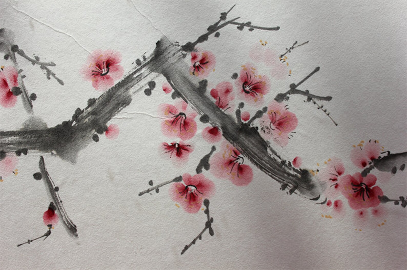Japanese Painting Sumie Ink Wash Painting Japanese Art Etsy