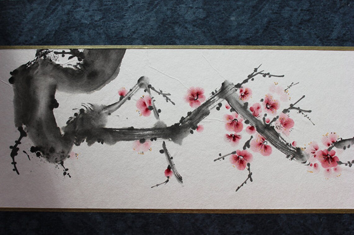 Japanese Painting Sumie Ink Wash Painting Japanese Art Etsy