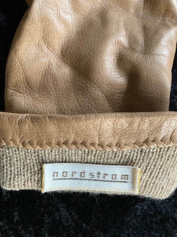 Vintage 1970s Nordstrom Light Brown Leather Cashm… - image 3