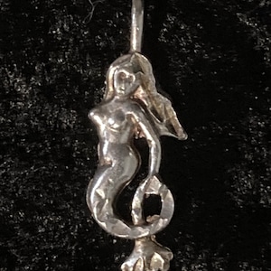 Vintage 1990s 925 Sterling Silver Mermaid Charm
