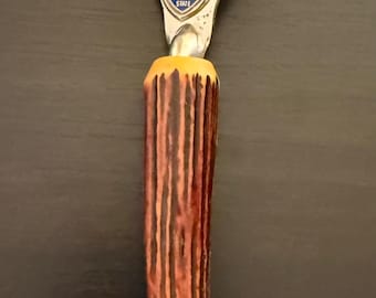 Vintage 1960s Imitation Stag Antler Bottle Opener Iowa Tall Corm State